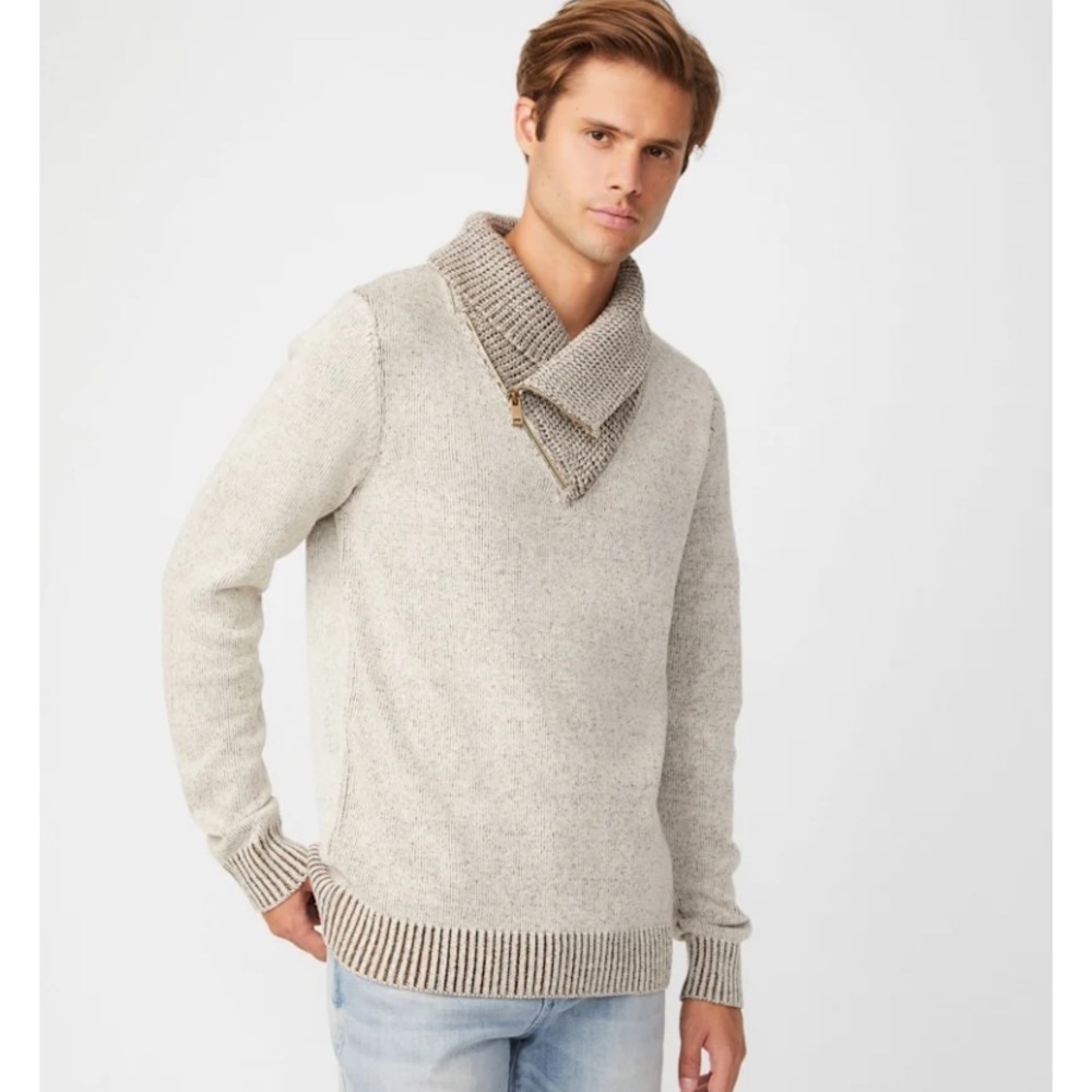 New GUESS Clay Shawl Zip Sweater SZ L - Picture 1 of 5